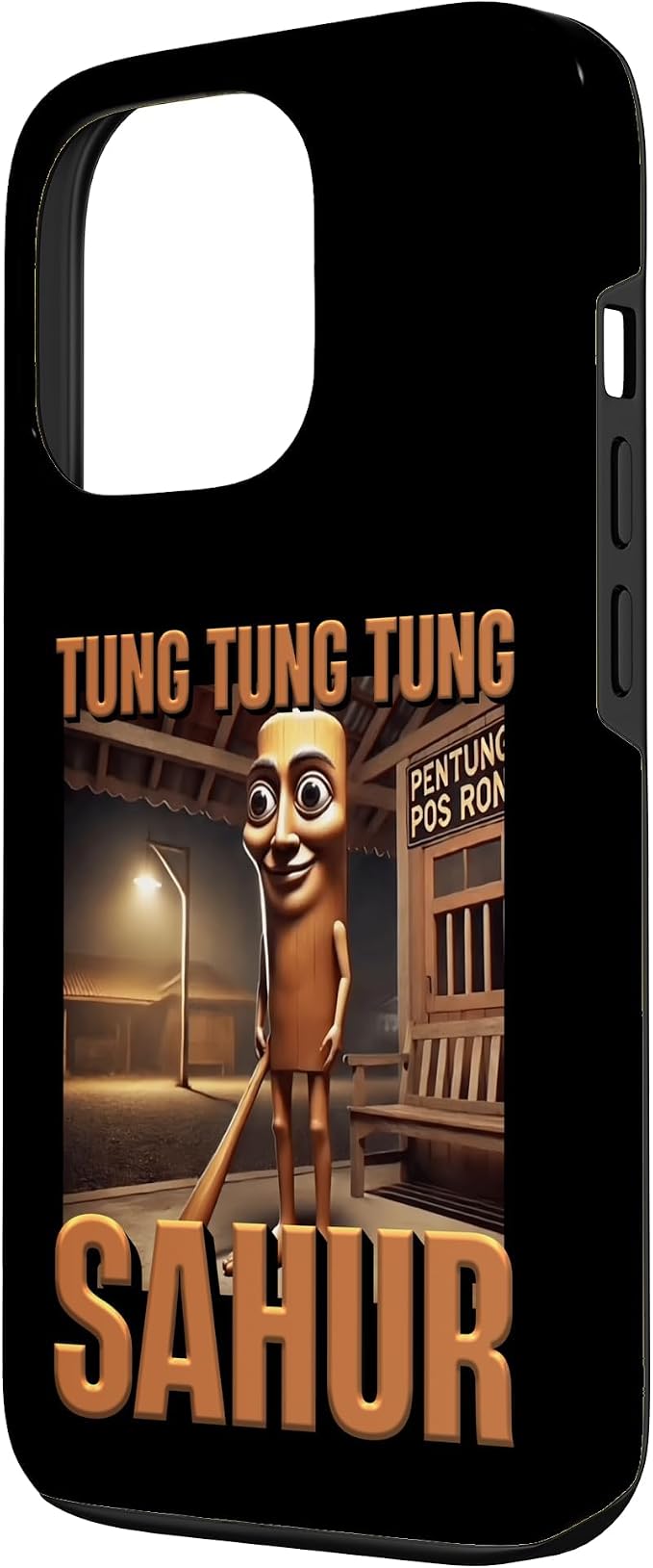 Internet Hilarious Meme AI Character Tung Tung Tung Sahur Case for iPhone 13 Pro - Image 2