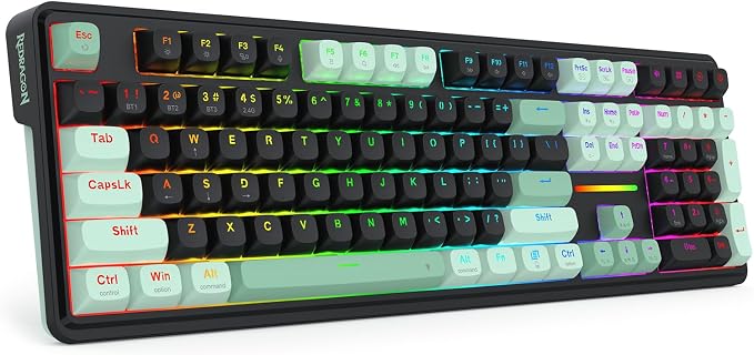 Redragon K745 PRO Wireless 108-Key Gasket RGB Gaming Keyboard, 4 Hotkeys | Extra Shortcut Keys, 0-Delay Tri-Mode, Cushioned Noise Dampening for Creamy Thocky Sound, Unfaded PBT Keycaps, PRO Software - Image 2
