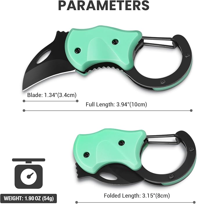 FUNBRO Small Pocket Knife for Men, Edc Knives Tool | Cool Folding Knife Box Cutter with 1.34 Inch Sharp Blade, Great Gift for Men (light Blue) - Image 5