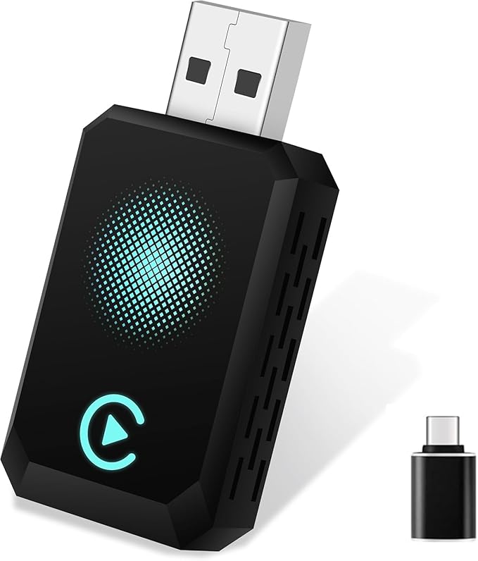 Wireless Carplay Adapter, Convert Wired to Wireless CarPlay, Compatible with CarPlay, Plug and Play, Type-C/USB, Suitable for 800+ Vehicles (Blue) by Unknown