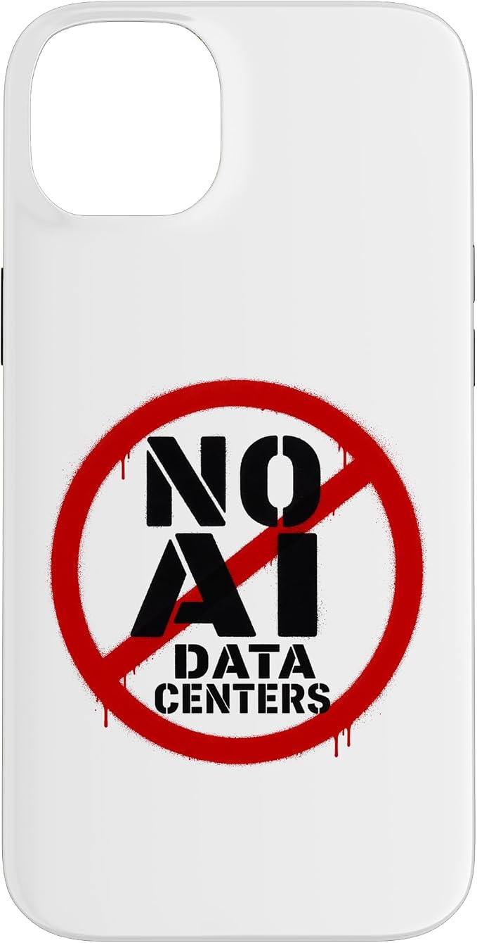 No AI Data Centers – Simple Minimal Spray Paint Style Text Case for iPhone 14 Plus by Unknown