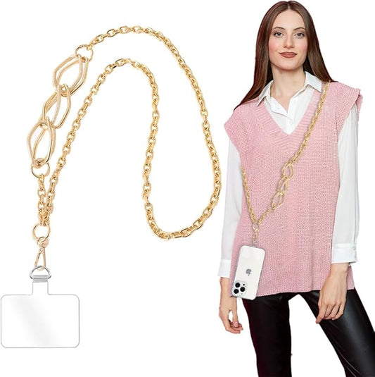Phone Crossbody Lanyard Strap, Durable Metal Cell Chain, Universal Lanyard With Tether Tab, Detachable Strap Compatible With Most Phone Bags and Purses by Turkalla