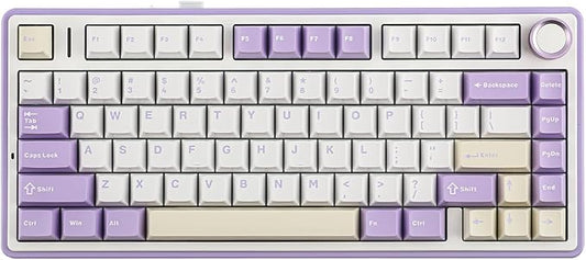 EPOMAKER x Aula F75 Gasket Mechanical Keyboard, 75% Wireless Hot Swappable Gaming Keyboard with Five-Layer Padding&Knob, BT/2.4GHz/USB-C, RGB (Purple, LEOBOG Reaper Switch) by EPOMAKER