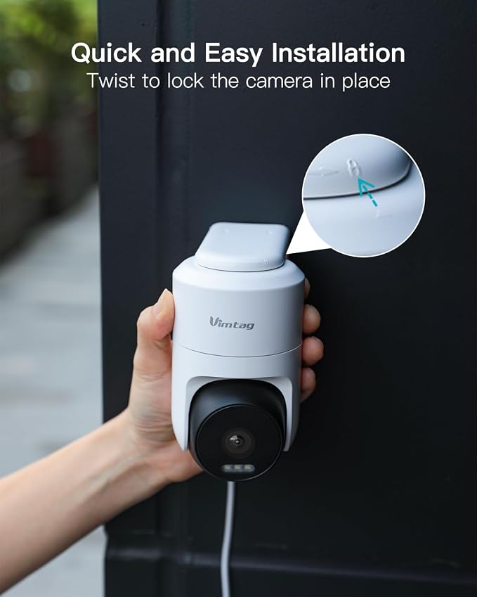 VIMTAG 2.5K 4MP Outdoor Security Camera, Pan/Tilt WiFi Home CCTV Camera, 360° View & Motion Tracking, Color Night Vision, 2-Way Audio, AI Detection Alarm, IP66, Cloud & SD Card Storage, Works w/Alexa - Image 14