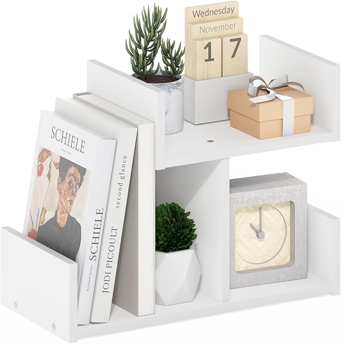 Furinno HERMITE Desk File Folder Organizers, 3-Shelf Desktop Office Organization Racks, Desk Top Display Book Shelf, for Paper, Office Supplies, Magazine, White by Furinno-FitsYourSpaceFitsYourBudget