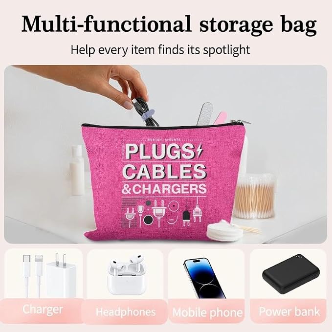 Charging Cable Organizer Bag Pouch Travel Elastic Silicone Cable Strap Cord Organizer Anti Loss Portable Earphone Plug Charger Storage Bags Data Cables Protector Cover Charge Cord Tie Wrap Protection - Image 2
