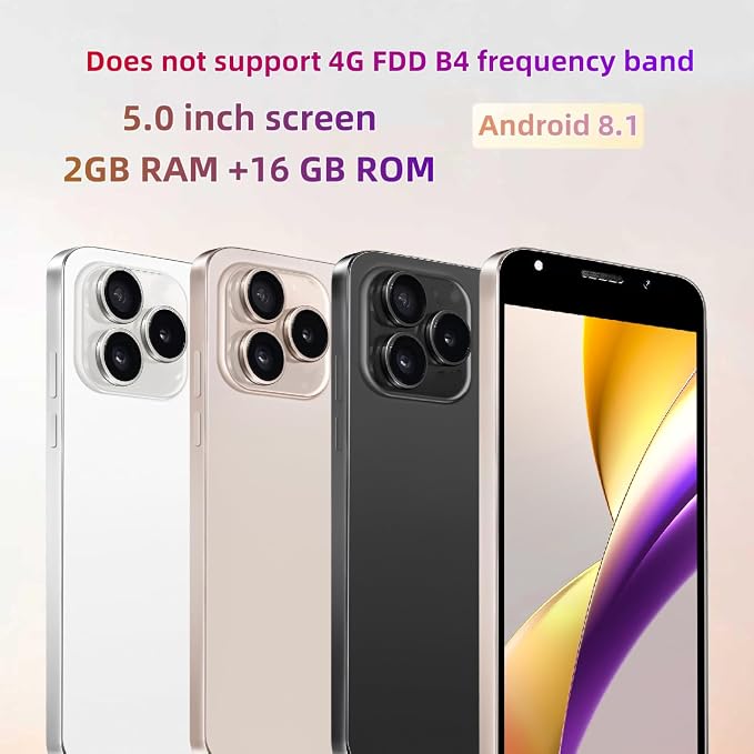 Unlock Phone, 4G Network Android Phone, 5.0-inch Screen, 2GB RAM+16GB ROM/TF 128GB, Dual SIM Cards, Dual Cameras, Suitable for Novice Users (Grey) - Image 7