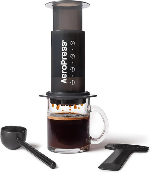 AeroPress Original Coffee Press, French Press, Pour-Over & Espresso Style | All-in-One Manual Coffee Maker, 2-Minute Brew, Less Bitterness, More Flavor, Portable, Travel & Camping by AeroPress