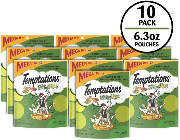 Temptations MixUps Crunchy and Soft Cat Treats, Catnip Fever, 6.3 oz, 10pk - Image 3