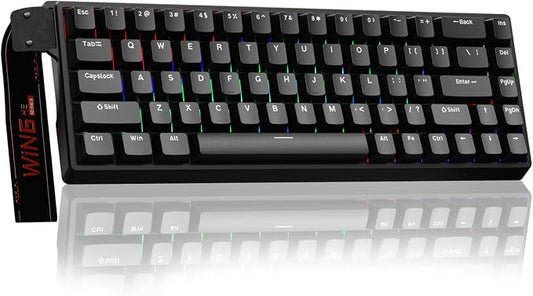 AULA WIN68 HE Mechanical Gaming Keyboard 60%, Hall Effect Magnetic Switch, Fast Trigger Mode Adjustable Actuation, 8000Hz Polling Rate, RGB Backlit, Wired Black Keyboard for Laptop/PC Gamer by AULA