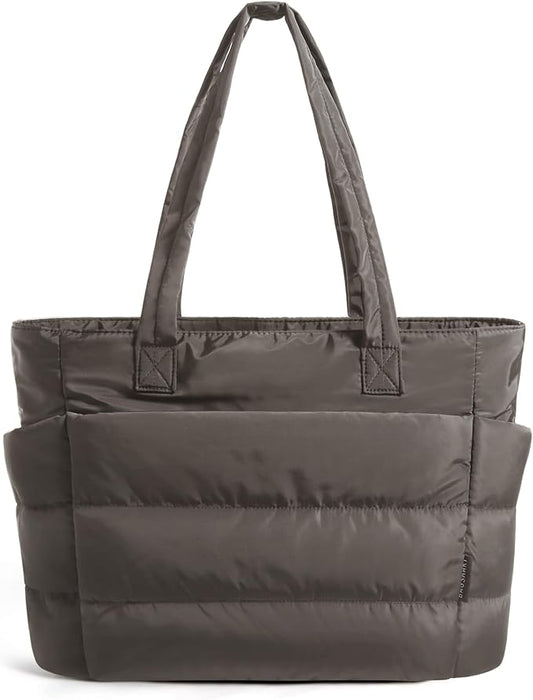 BAGSMART Tote Bag for Women, Lightweight Puffy Tote Bag with Compartments Shoulder Bag Handbag for Travel, Work, Gym | Lightweight by BAGSMART