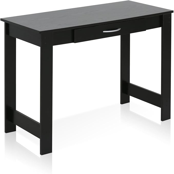FURINNO Jaya Writing Desk For Residential Use With DrawerBlack, Blackwood, Large - Image 7