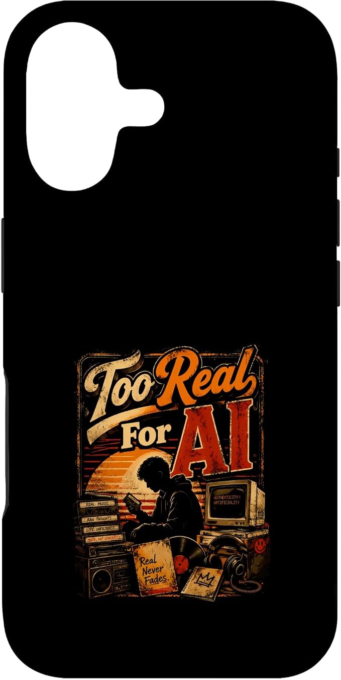Too Real for AI - Authentic Music Lovers Case for iPhone 17 by Unknown