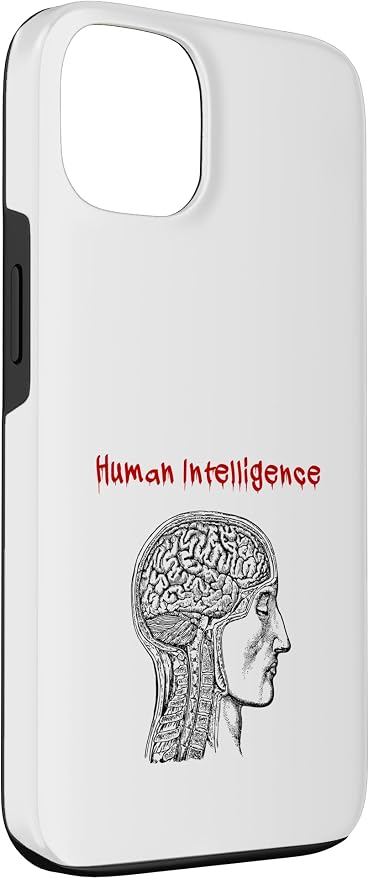 Human Intelligence (Anti Ai Statement & Head Graphic) Case for iPhone 13 - Image 3