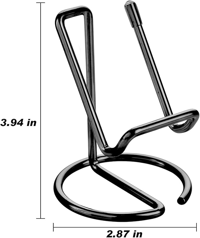 ROPOSY Cell Phone Stand for Desk, Cute Metal Black Cell Phone Stand Holder Desk Accessories, Compatible with All Mobile Phones, iPhone, iPad - Image 2