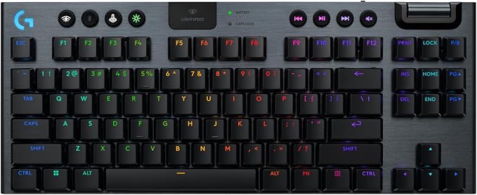 Logitech G915 X Lightspeed TKL Wireless Gaming Keyboard (Tactile) - Black | Low Profile, Mechanical Switches, Double-Shot PBT Keycaps, RGB lighting, Aluminum finish, PC/Mac Compatible by Unknown