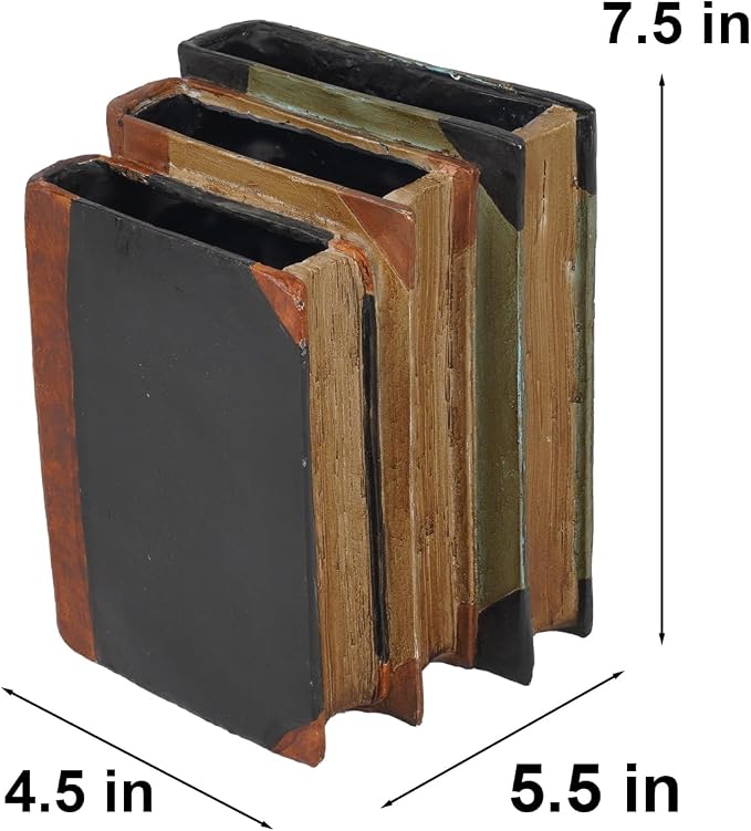 Guichifun Book Shaped Vase for Flowers - Resin Decorative Vase Classical Fake Books for Bookshelf Bedroom Office Home Décor Gifts for Book Lovers 5.5 * 4.5 * 7.5 Inch - Image 7