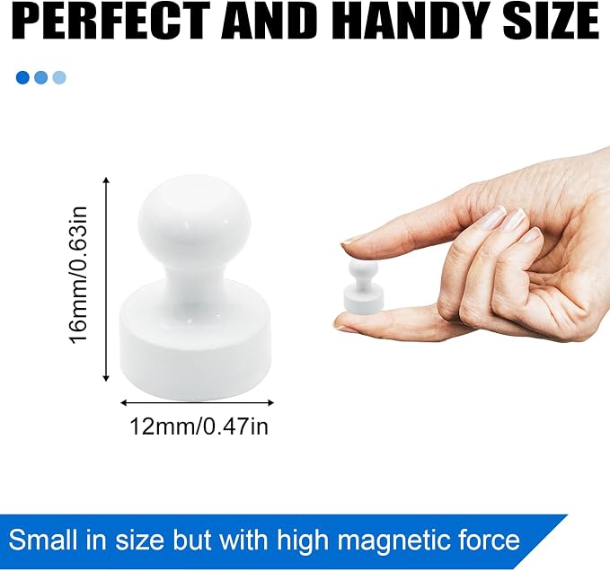 LOVIMAG Fridge Magnets 20Pcs, Magnet for Refrigerator Whiteboard, White | Small Strong Neodymium Metal Cute Push Pin for Classroom, Kitchen, Accessories Decorative, Office, Calendar - Image 3