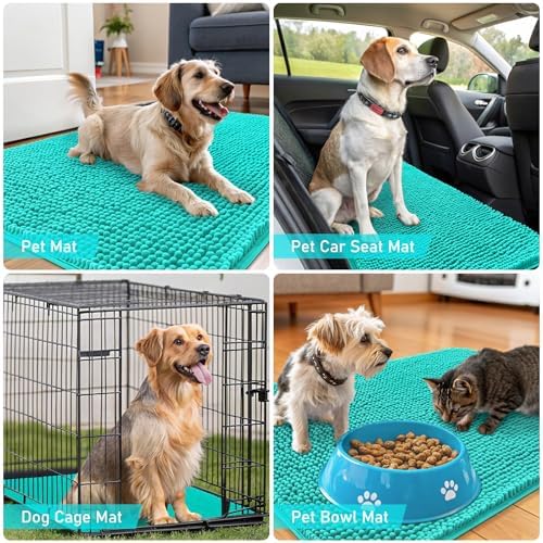 OLANLY Dog Door Mat for Muddy Paws 59x32, Super Absorbent Chenille Mud Mat - Image 7