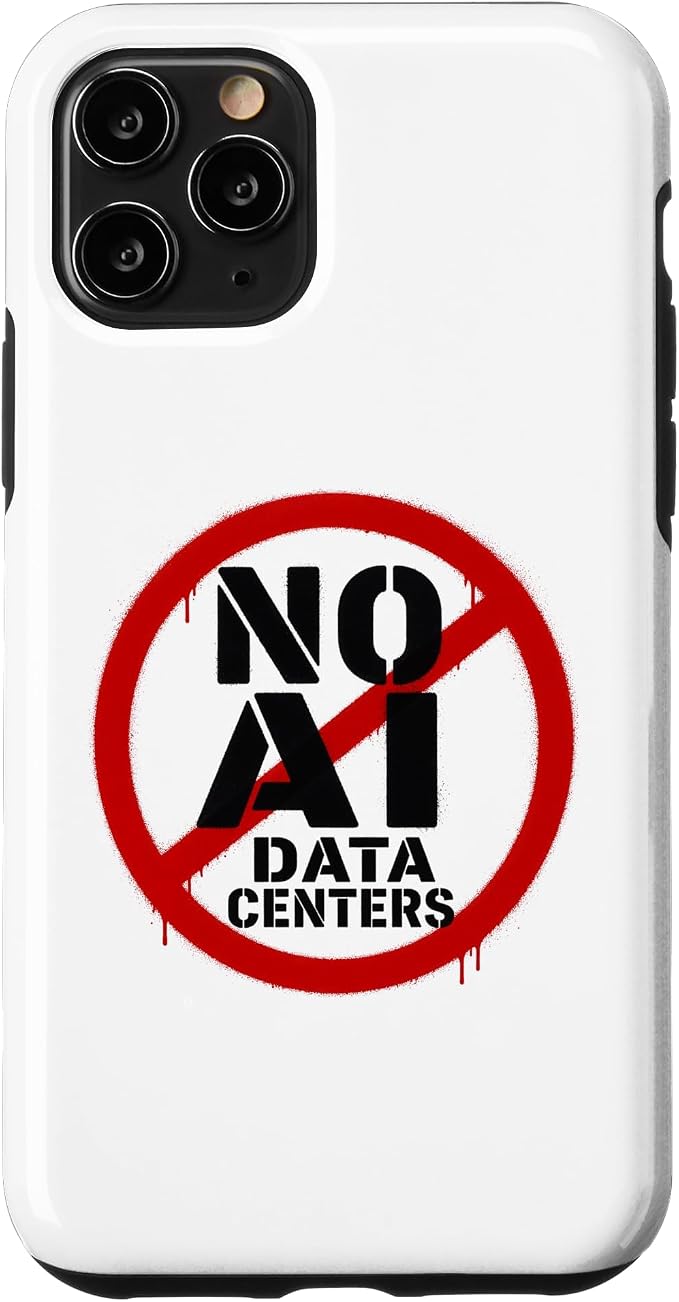No AI Data Centers – Simple Minimal Spray Paint Style Text Case for iPhone 11 Pro by Unknown