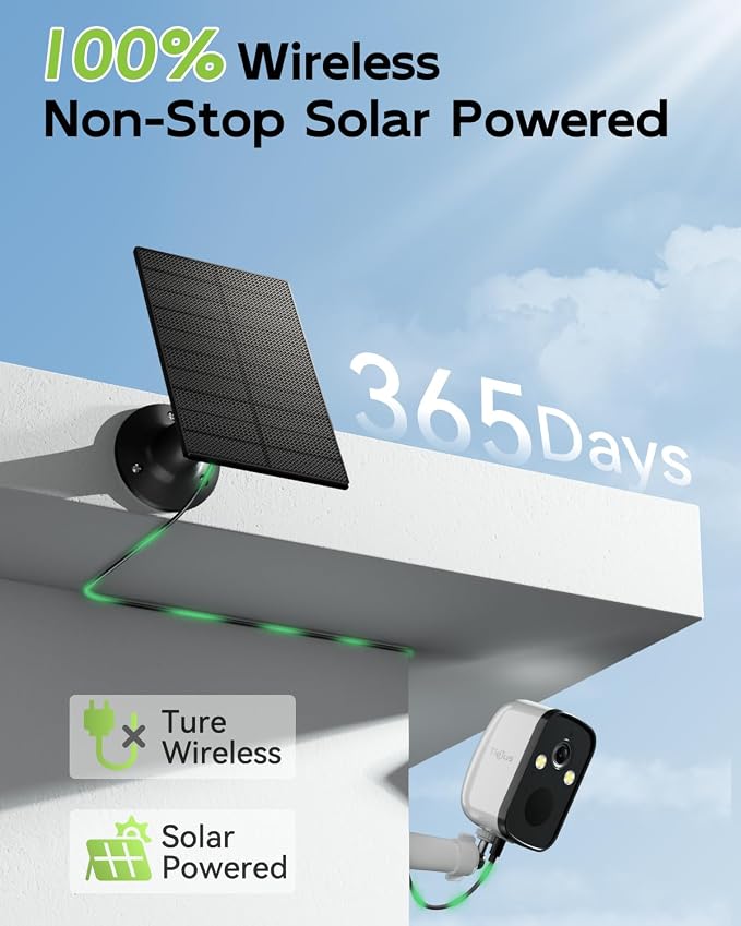 2-Pack 2K 5G Solar Security Cameras Wireless Outdoor for Home | 2-Pack Home Security Camera, 100% Wire-Free Installation, 2-Way Real-Time Talk, Instant App Notifications, All-Weather Usages - Image 2