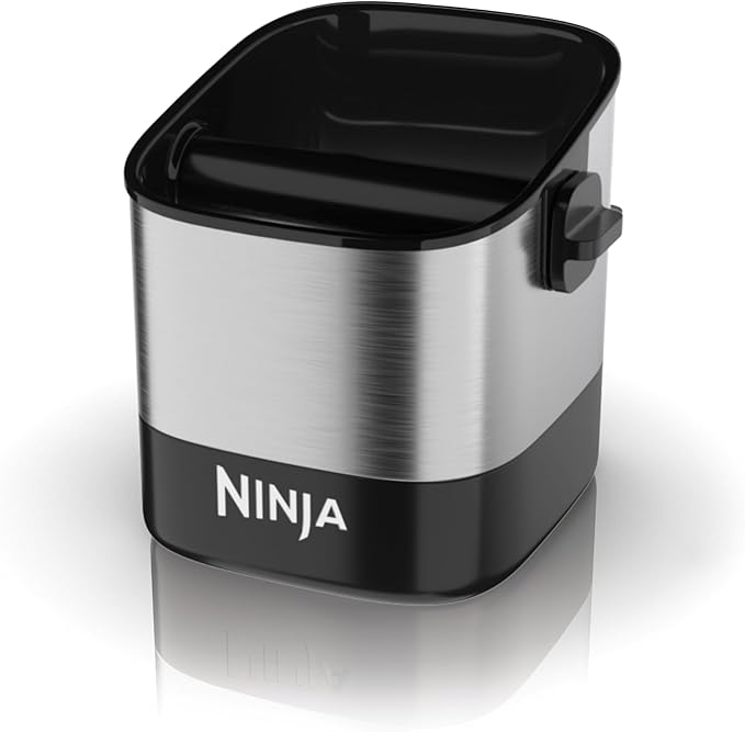 Ninja Luxe Café Knock Box, Holds 10 Double Shot Pucks, XSKKNOCKBOX | Accessories for Espresso Machine, Easy & Mess-Free Puck Disposal, Coffee & Espresso Grounds, Non-slip Base, Removable Bar by Unknown