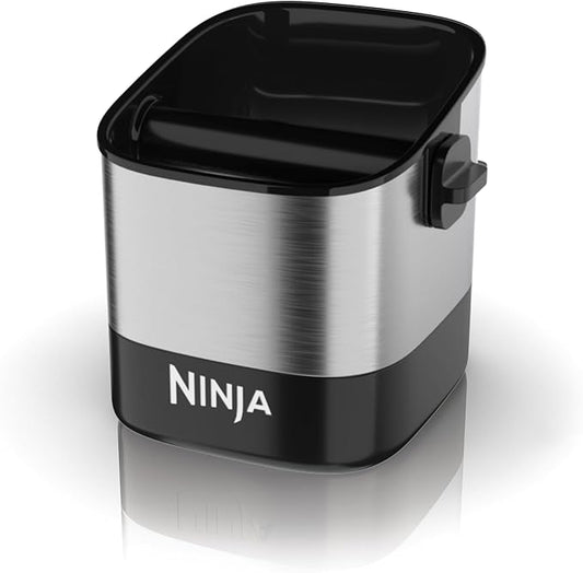 Ninja Luxe Café Knock Box, Holds 10 Double Shot Pucks, XSKKNOCKBOX | Accessories for Espresso Machine, Easy & Mess-Free Puck Disposal, Coffee & Espresso Grounds, Non-slip Base, Removable Bar by Unknown