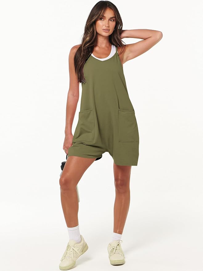 ANRABESS Womens Rompers Summer Casual Loose Sleeveless Overalls Spaghetti Strap Shorts Jumpsuit 2026 Beach Vacation Clothes - Image 3