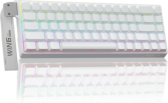 AULA WIN68 HE Mechanical Gaming Keyboard 60%, Hall Effect Magnetic Switch, Fast Trigger Mode Adjustable Actuation, 8000Hz Polling Rate, RGB Backlit, Wired White Keyboard for Laptop/PC Gamer by AULA