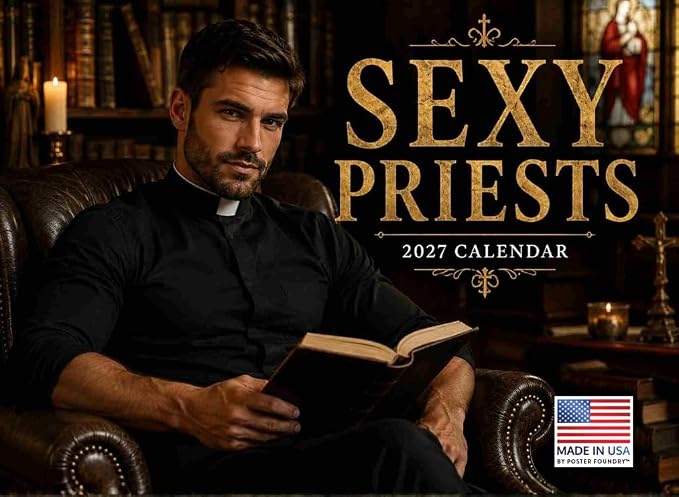 Hot Priest Calendar 2027 Monthly Wall Calender 12 Month by PosterFoundry