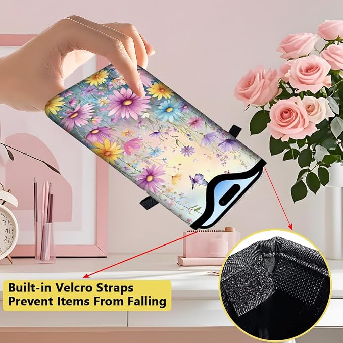 Neoprene Cell Phone Sleeve Pouch with Adjustable Strap Neck Lanyard Fits Most Smartphones 7.1 x 3.9 Inch Waterproof Phone Pouch Floral Butterfly Carrying Cellphone Case Bag for Women Men - Image 3