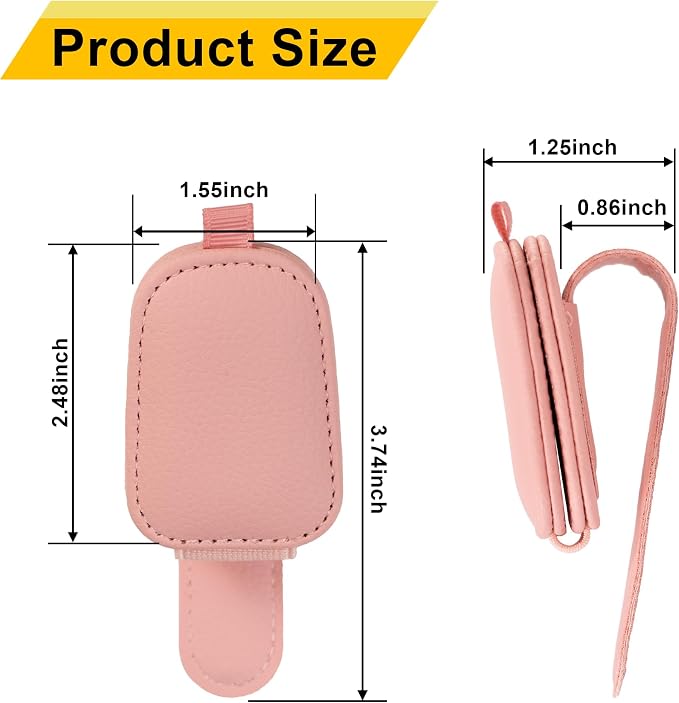 Yuoyar Sunglass Holder for Car, Magnetic Leather Sunglasses Holder and Ticket Card Clip, Car Visor Accessories, 2 Packs (Pink) - Image 7