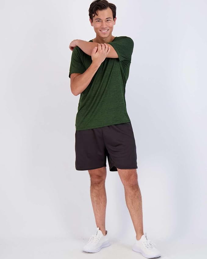 5 Pack Men's Dry Fit Short Sleeve T-Shirt Gym Workout Athletic Running Tee | Cooling, Moisture-Wicking, Crew Neck, Quick-Dry, Breathable, Active, Exercise, Fitness, Basketball, Cycling, Hiking, Tennis - Image 8