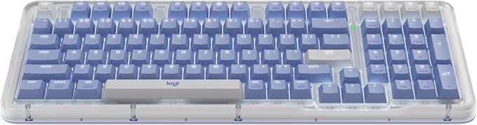 Logitech Alto Keys K98M Wireless Mechanical Gasket Keyboard - Lilac | Customizable, clicky, vibration absorbing gasket, white backlit keys, Bluetooth, USB-C charging, for PC, Mac, Laptops by Unknown