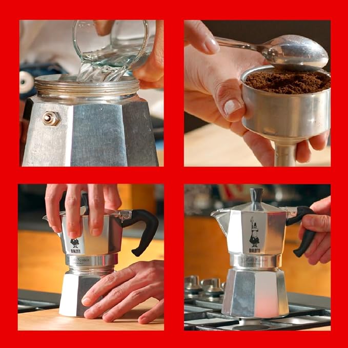 Bialetti - Moka Espress: Iconic Stovetop Espresso Maker, Makes Real Italian Coffee, Moka Pot 6 Cups (6 Oz), Aluminium, Silver - Image 6