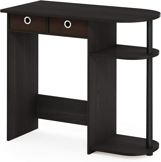 Furinno Go Green 32-Inch Black Computer Desk, Office Desk with 2 Side Shelves and Storage Bins, Rectangular Home Office Desk, Gaming Desk for Home Office, Bedroom, Study Room, Black Espresso - Image 5