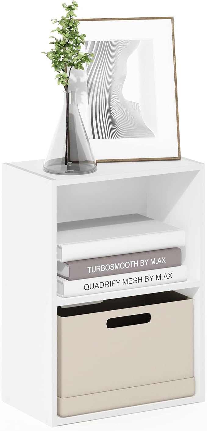 Furinno Luder Bookcase / Book / Storage, 2-Tier, White - Image 5