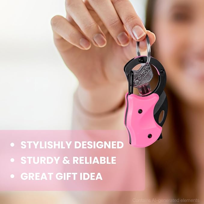 FUNBRO Cute Box Cutter Small Pocket Knife Gadgets | Pink Keychain Knife Stocking Stuffers Gifts for Mom, Womens Christmas Gift for Her - Image 4