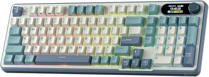 RK ROYAL KLUDGE S98 Wireless Mechanical Keyboard w/Smart Display & Knob | 96% RGB Wireless Gaming Keyboard BT/2.4G/USB-C, Hot Swappable Custom Keyboards, Creamy Sound Silent Computer Keyboard by RKROYALKLUDGE