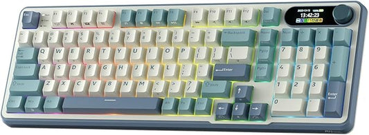 RK ROYAL KLUDGE S98 Wireless Mechanical Keyboard w/Smart Display & Knob | 96% RGB Wireless Gaming Keyboard BT/2.4G/USB-C, Hot Swappable Custom Keyboards, Creamy Sound Silent Computer Keyboard by RKROYALKLUDGE