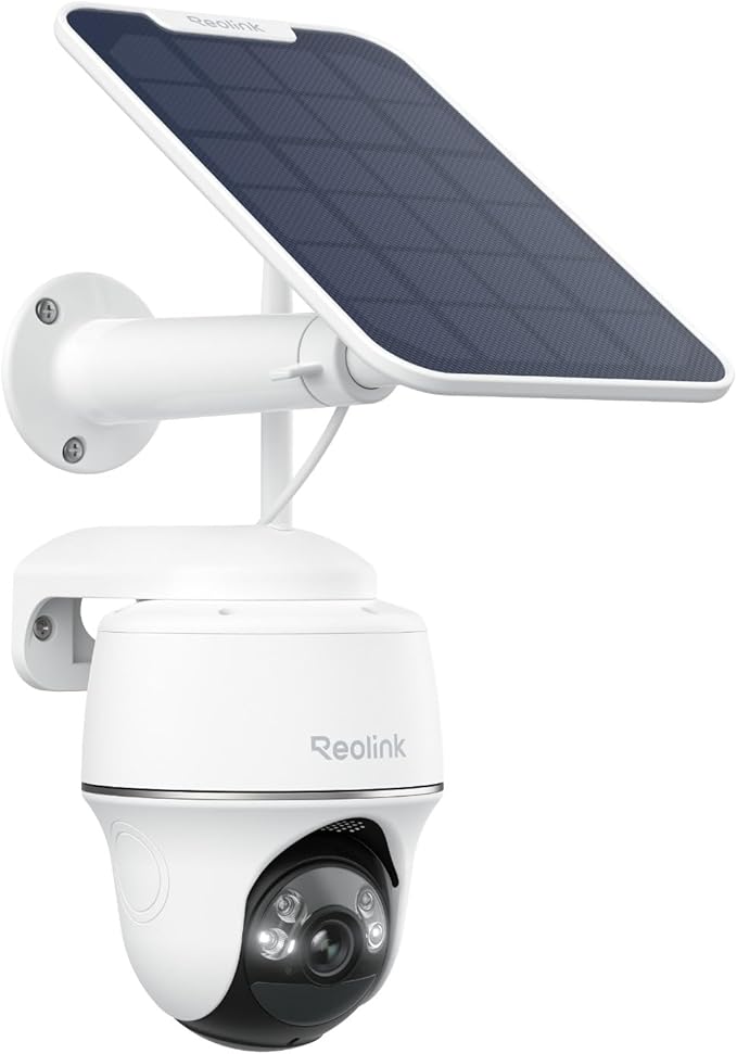 REOLINK Security Cameras Wireless Outdoor, Pan Tilt Solar Powered, 5MP 2K+ Color Night Vision, 2.4/5GHz WiFi, Smart Cameras for Home Security, Works with Home Hub, Argus PT + Solar Panel by Unknown