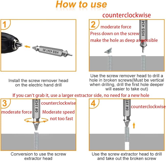 Damaged Screw Extractor Set,Christmas Stocking Stuffers for Adults Men Him | Gifts for Men,Mens Gifts for Dad,Husband,Stripped Screws Bolt Drill Bit Tools for Easy Removal of Rusty Broken Screw - Image 2