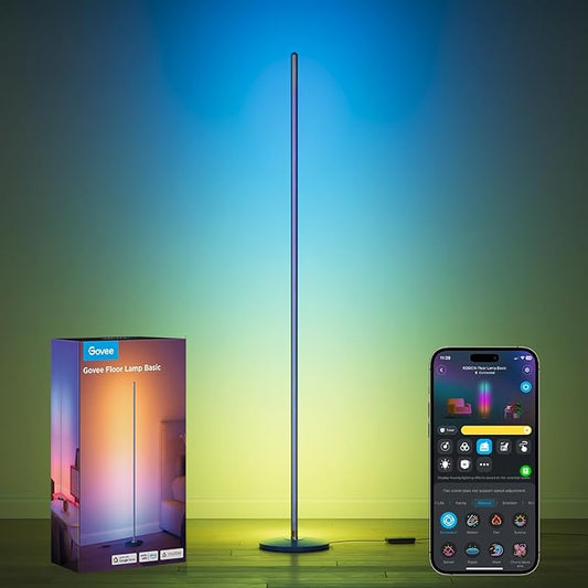 Govee RGBIC Floor Lamp Basic, 1000lm LED Corner Lamp | Works with Alexa, Smart Modern Floor Lamp with Music Sync and Color Changing Standing Lamp for Bedroom Living Room Blue by Unknown