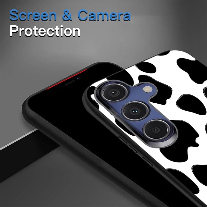 Designed for Galaxy S25 FE Phone Case,Slim Silicone Shockproof Protective Case for Galaxy S25 FE 6.7 inch,Cow Print - Image 5