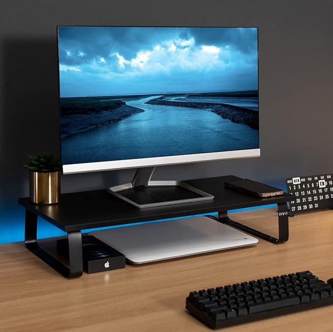 VIVO Monitor and Laptop Stand, 24 inch Desktop Riser, Black, STAND-V000D - Image 4
