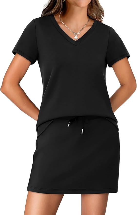 NIASHOT Two Piece Skirt Sets for Women Summer Vacation Travel Outfits Tennis Golf Skorts Versatile Lounge Sets - Image 2