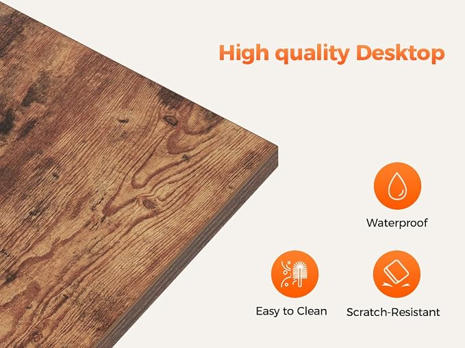 Mericonia 32x20 Inch Computer Desk, 0.6" Thick Small Office Table | Modern Simple Style, Small Study & Writing Table for Home Bedroom Work, Brown - Image 8