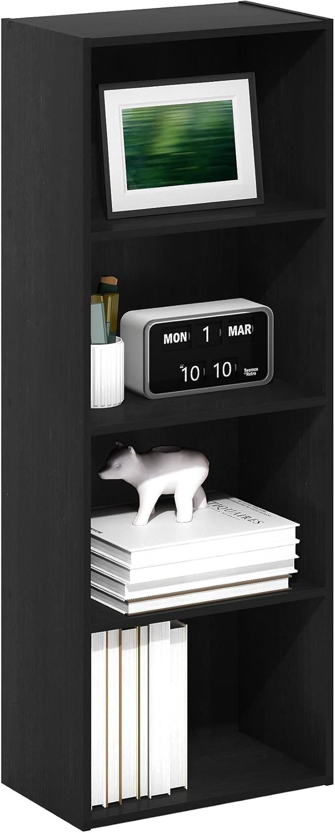 Furinno Luder Bookcase / Book / Storage, 4-Tier, Blackwood by Furinno-FitsYourSpaceFitsYourBudget