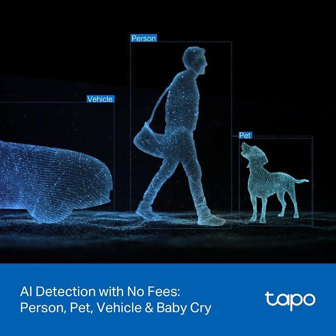 Tapo 2K Indoor/Outdoor Dual Lens Pan/Tilt Wired Security Camera - 125° Wide-Angle View + 6mm Zoom, Motion Track, Person/Vehicle Detection, Local Storage or Optional Cloud, C246D - Image 7