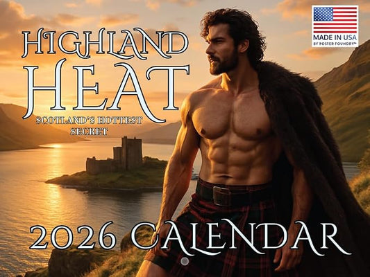 Hot Scottish Men In Kilts Calendar 2026 Monthly Wall Calender 12 Month | American Made In The USA by PosterFoundry